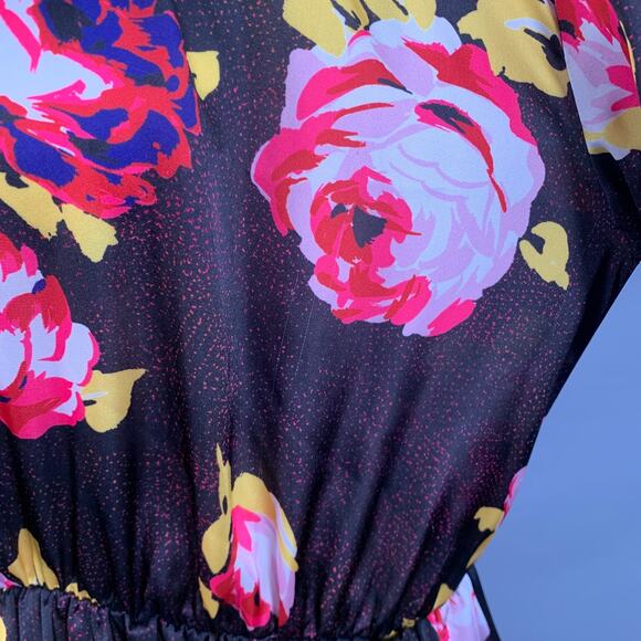 MSGM Size M Brown Multi Color Polyester Floral Bow A-Line Dress - Picture 6 of 11